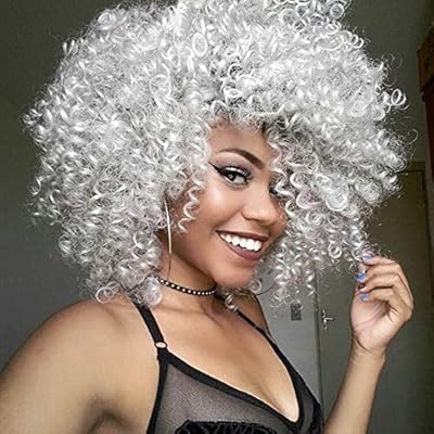 Elim Gray Wigs For Black Women Afro Kinky Curly Hair Wig African