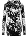 YaYa Bay Hoodies for Women, Womens Lightweight Long Sleeve Pullover V Neck Kangaroo Pouch Pocket Tie Dye Sweatshirt Hoodie Large Black