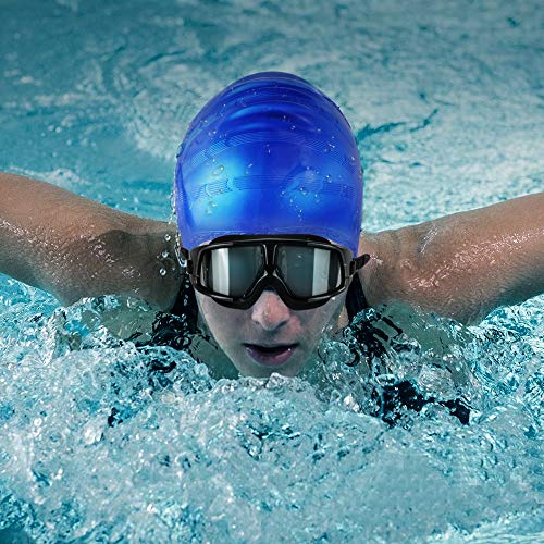 EocuSun 2 Pack Swimming Cap Solid Silicone Swim Caps Ear Protection for Short or Long Hair Fit Women Men Adult Youths