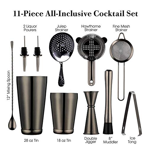 YYQQ 11 Stück Cocktail Set Cocktail Shaker Cocktail Mixer Geschenk Set Bar Zubehör 820 ML Cocktailshaker Edelstahl für… – Bild 5
