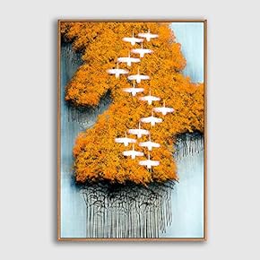 Framed Canvas Home Artwork Decoration Abstract Colorful Scenery Canvas Wall Art for Living Room, Bedroom - 16x24 inches