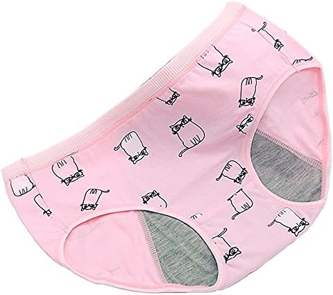 Cute Girls Breathable Leaf-Proof Cotton Cartoon Menstrual Period Underwear Panties