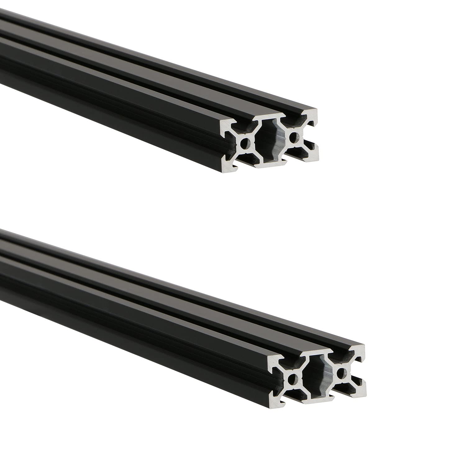 2 Pcs 300mm Aluminum Extrusion V Slot 2040 European Standard Anodized Profile Frame Machine for 3D Printer Parts Linear Rail CNC DIY Equipment, Electrophoresis Black,