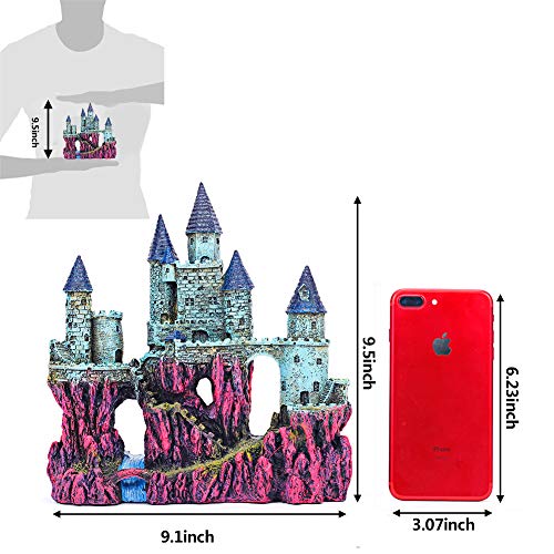 Miracliy Aquarium Decorations Castle, Aquarium Ornament Super Castle,10"
