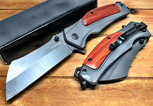 8" Survival Knife Tactical Folding Pocket Knife with 3.5" Stainless Steel for Tactical Rescue, Cleaver,Glass Breaker,Emergency Response and Camping by SUPER KNIFE