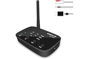 SIMOLIO Bluetooth Receiver with EQ & BT Codec Display, 197FT Wireless Audio Adapter with aptX LL & aptX HD for Home Stereo Speakers Music Streaming System, RCA Bluetooth Receiver w/Volume Control