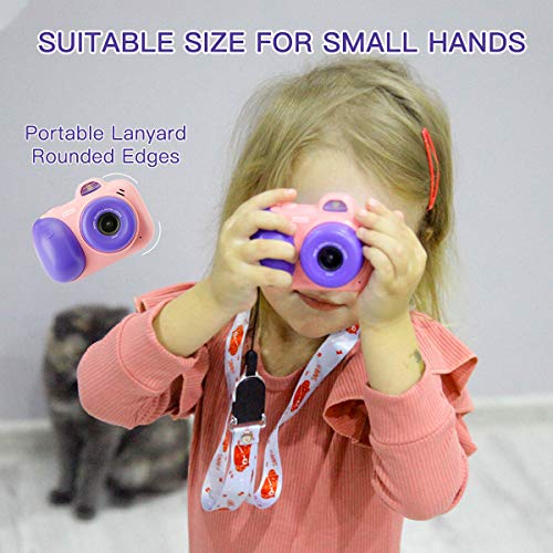 beiens Digital Video Camera for Kids, 24MP Selfie Dual Cameras, 32G SD Card, 1080P 2.0 inch HD IPS Screen, USB Charge, Best Birthday Gifts Kids Camera Toys for Girls and Boys (Pink) - Thumbnail 5