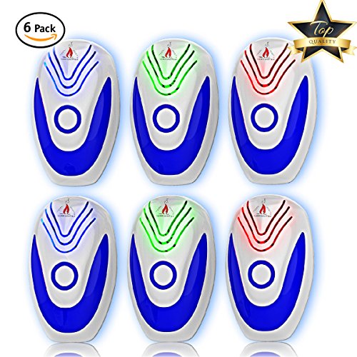 Campfire Stuff NEW 2018 Ultrasonic Pest Repeller (6-Pack) – Electronic & Ultrasound, Indoor Plug-In Repellent | Anti Mice, Insects, Bugs, Ants, Mosquitos, Rats, Roaches, Rodents - Child Safe Control
