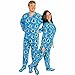 Adult Footed Pajamas with Butt Flap Christmas Trees and Snow