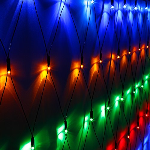 TORCHSTAR 9.8ft � 6.6ft Blackish Green LED Net Mesh String Lights, 204 LEDs, Multicolor Extendable  - //coolthings.us