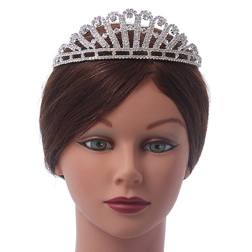 Bridal/ Wedding/ Prom Rhodium Plated Clear Austrian Crystal Starlet Tiara
