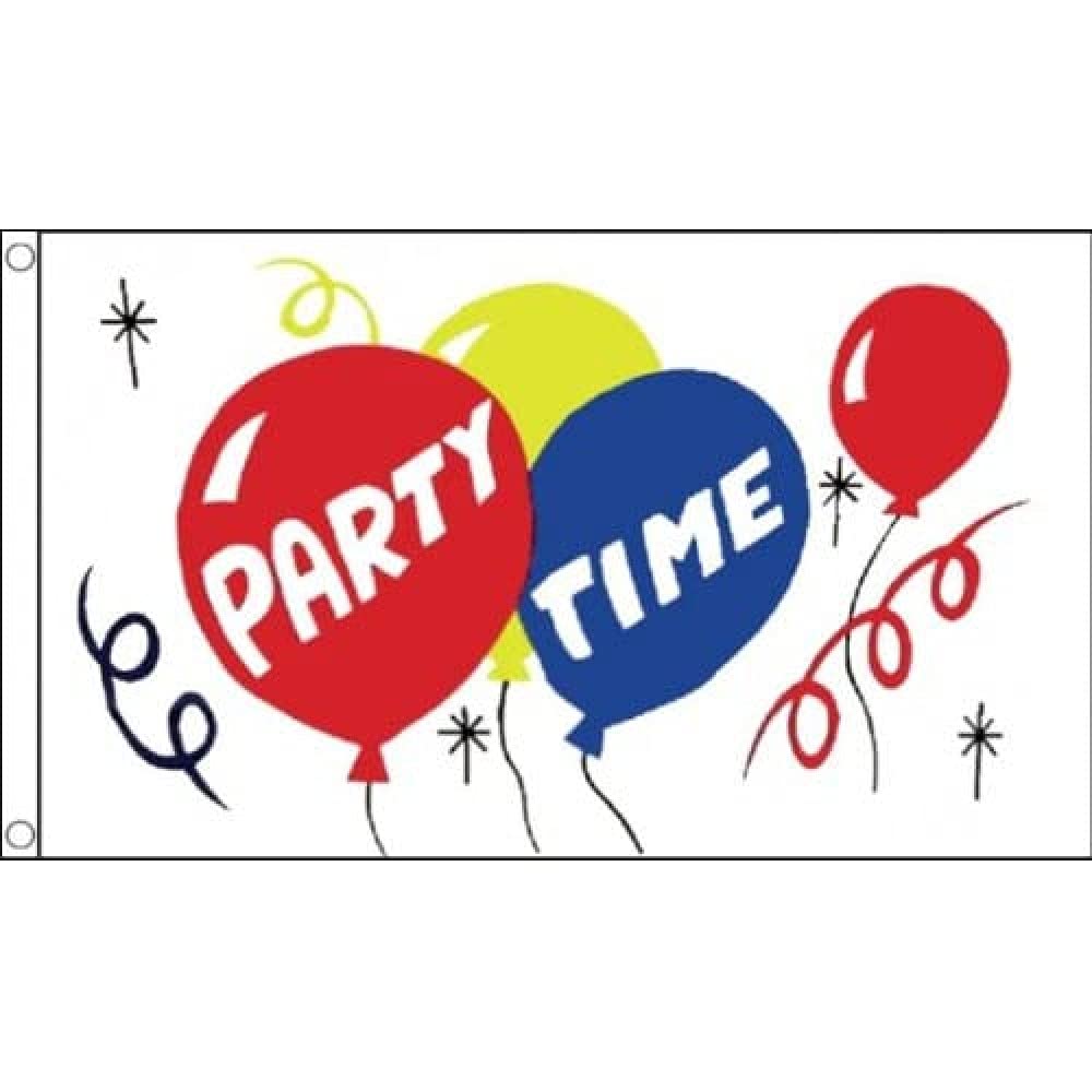 AZ FLAG - Party Time Flag - 3x5 Ft - 100D Polyester Party Time Banner with Two Metal Grommets - Fade Resistant - Vivid Colors - 3' x 5' Feet - 150x90 Cm