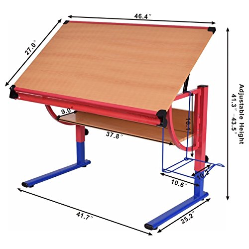 Adjustable Drafting Table Workstation Drawing Desk Art & Craft Hobby Studio New - Thumbnail 2