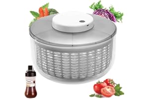BUUMIN Electric Salad Spinner 6.3-Quart Lettuce spinner with Plastic Squeeze bottle,Fruit Washer spinner dryer with Bowl & Colander,Large Salad Dryer Mixer for Vegetables, Herbs, Berries