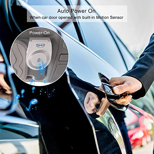 Bluetooth Speakers for Car Hands-Free Speakerphone Bluetooth 4.1 Wireless Car Kit Stereo Music Receiver for Safely Driving with Siri Google Assistant Voice Command