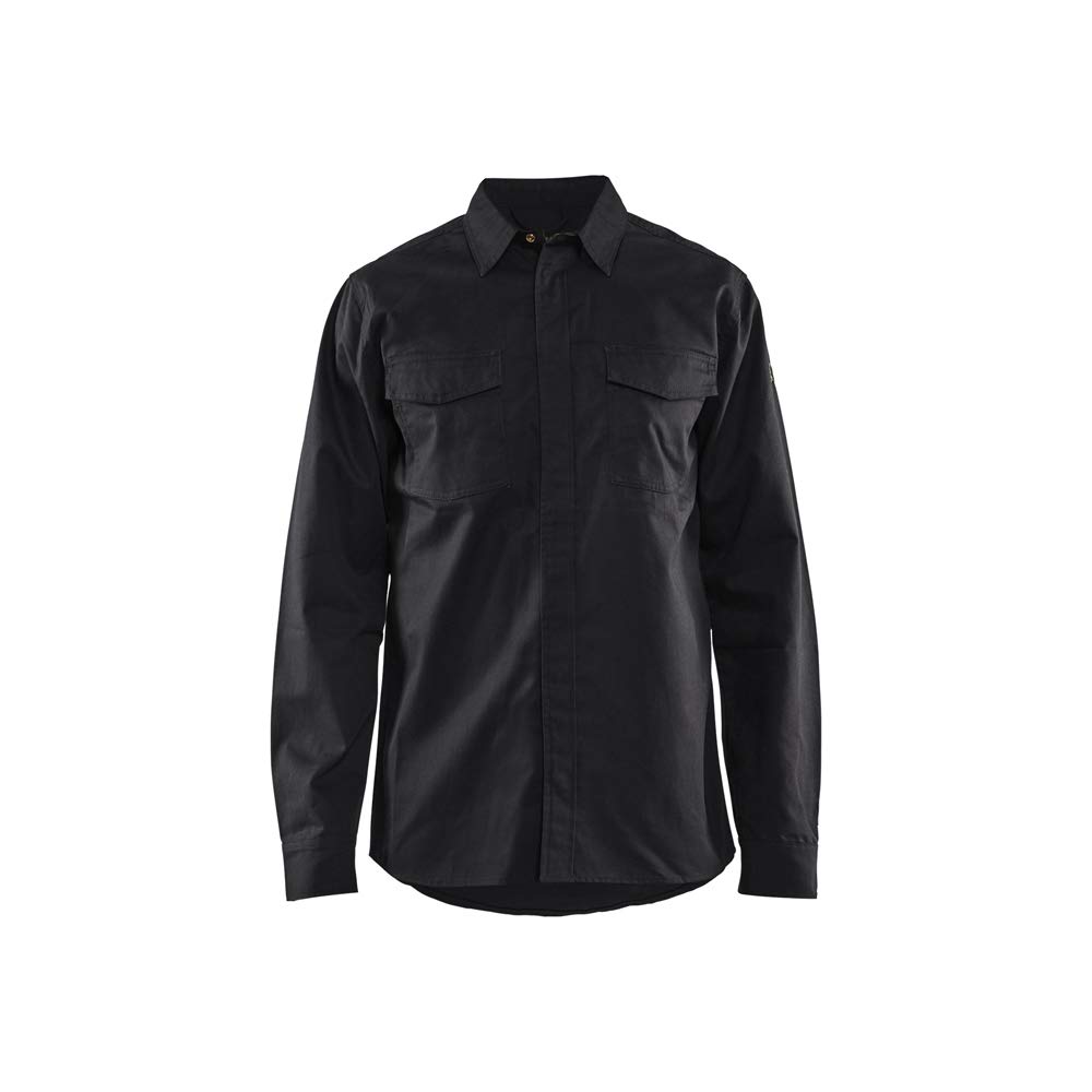 BLÅKLÄDER Blaklader 3226150499006XL Flame Retardant Shirt, Black, 6XL
