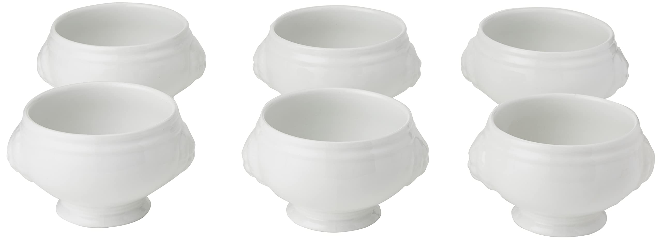 Genware Porcelain Lion Head Soup Bowls 11cm, LH1-W, Pack of 6