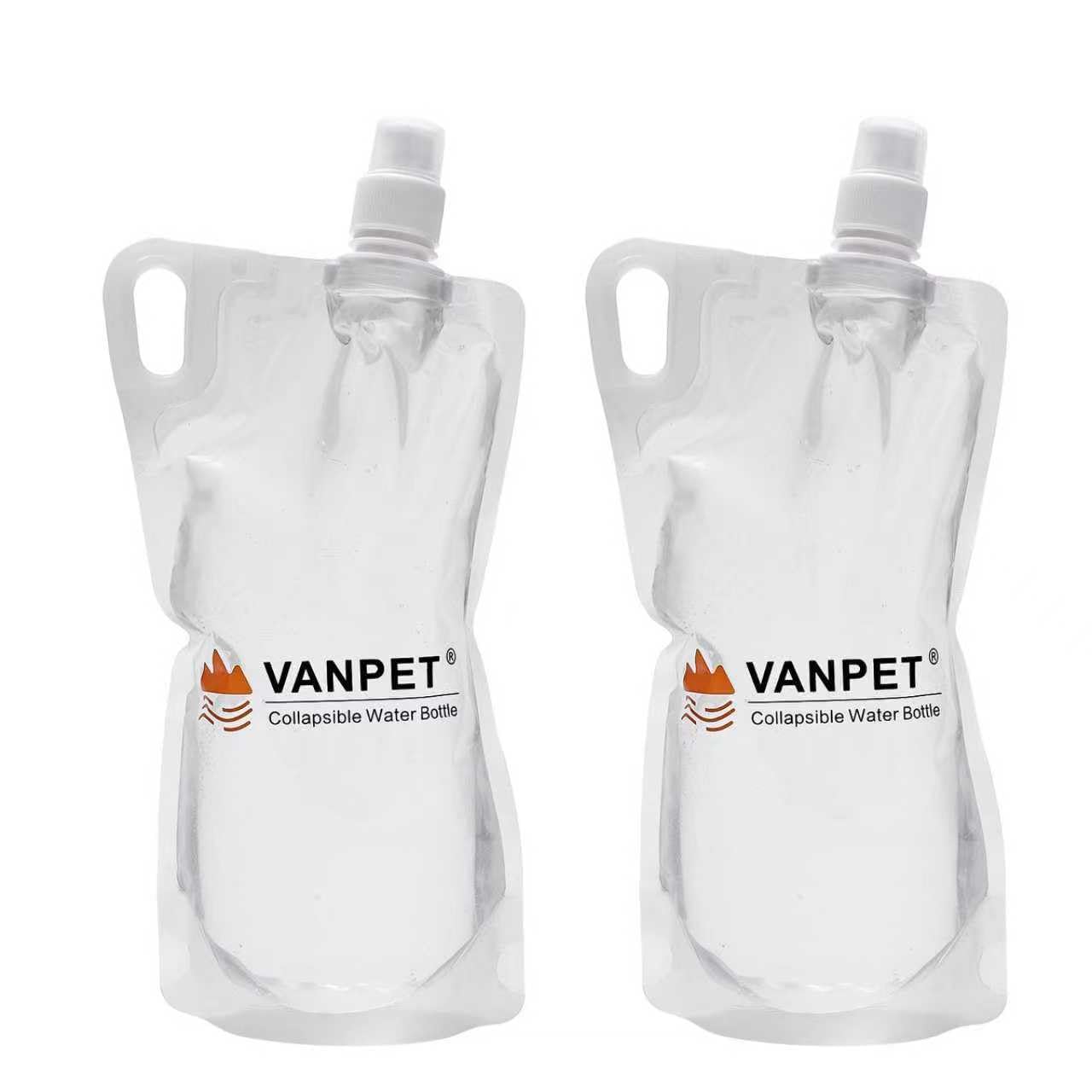 Photo 1 of 1L Hiking Collapsible Water Bottles, 33OZ BPA-Free Plastic Flasks, Reusable Drink Bags, Foldable Backpacking Water Bottle for Travel Camping Hiking (2-Pack)