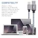 iPhone Charger, TAKAGI 3PACK 6Feet Extra Long Nylon Braided Lightning to USB Cable Charging Cord for iPhone X/8 plus/8/7 plus/7/6 plus/6s/5/5s/SE/iPad and iPod (Silver White)
