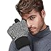 LETHMIK Thick Fleece Winter Gloves Mens Mix Knit for Cold Weather Black