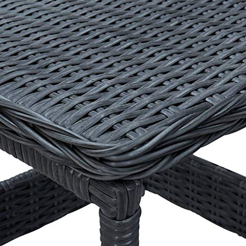 vidaXL Gartentisch Beistelltisch Couchtisch Balkontisch Terrassentisch Gartenmöbel Tisch Rattantisch Dunkelgrau 45x45x46,5cm Poly Rattan – Bild 5