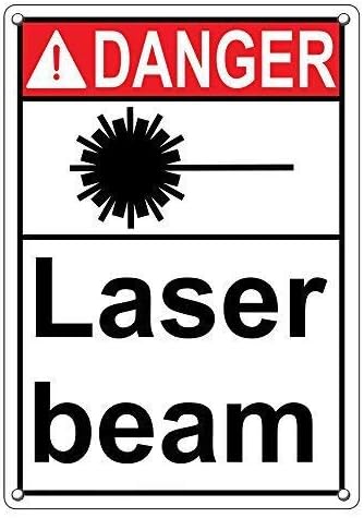 NNBT Danger Laser Beam Sign Decor Metal Sign 8 X 12 Inch