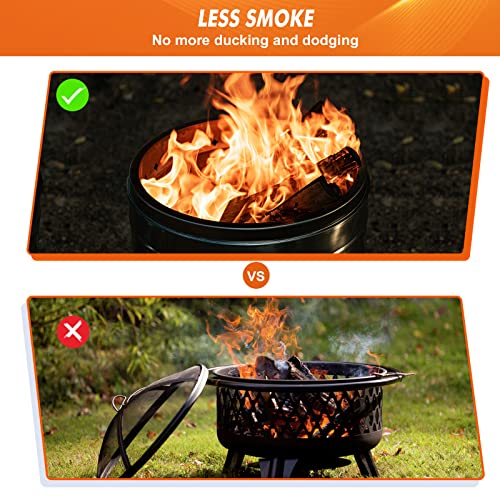 Portable Fire Pit with Carry Bag, Smokeless Fire Pit for Outside, 304