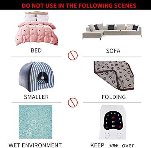 N / A Upgraded Pet Heating Pad for Dog Cat Heat Mat Indoor Electric Waterproof,with Timer and Temperature Adjustable Pet Bed Heater Warmer with Chew Resistant Steel Cord,17x 17 inch (Blue)