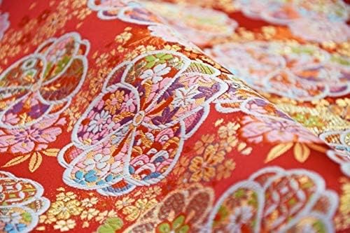 Amazon 金襴 はぎれ 生地 ねじ梅 赤 巾33cm 長さ50cm はぎれ 手芸 インテリア 人形 舞台衣装 よさこい 帯 和柄 和布 手作り ハンドメイド 303 布 生地 通販