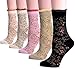 Field4U 5 Pairs Colorful Patterned Crew Socks - Cherry