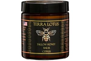 Terra Lotus - Organic Grass-Fed Beef Tallow Balm with Raw Honey - Moisturizing Cream for Soft, Smooth Skin - Handmade All-Natural Moisturizer (4oz, Citrus)