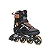 Rollerblade Macroblade 80 Mens Adult Fitness Inline Skate - Black/Orange - 80 mm / 82A Wheels with SG5 Bearings - Performance Skates - US Size 8, Black/Orange, Size 8