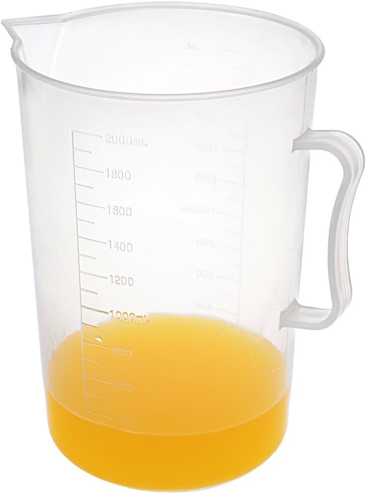 Sourcingmap Measuring Cup 2000ml PP Plastic Graduated Beaker Transparent with Handle for Lab Kitchen Liquids - Image 5