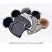 Winter Beanie Hats for Women Real Fur Pom Pom Slouchy Beanies Bobble Ski Cap