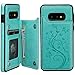 Vaburs S10e Case Wallet with Card Holder, Embossed Butterfly Premium PU Leather Double Magnetic Buttons Flip Shockproof Protective Case Cover for Samsung Galaxy S10e(Butterfly Mint Green)