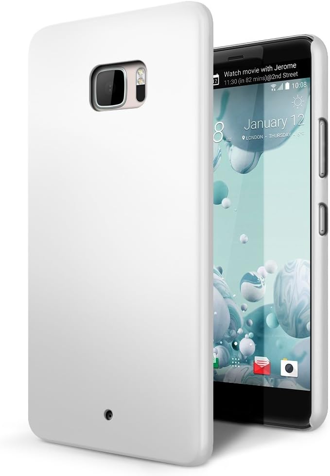 SLEO Case for HTC U Ultra Case - Rubberized Hard PC Back Case Cover for HTC U Ultra - White