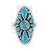 Turquoise Ring Sterling Silver 925 Genuine Gemstones Size 6 to 11 (Turquoise, 8)