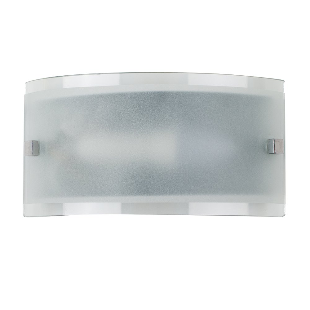 Modern Frosted Glass & Chrome Curved Wall Light