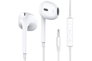 MOSWAG Wired Earbuds with Microphone, 3.5mm Jack in Ear Headphones with Microphone Suitable for Smartphones, Computers, Laptops, IPads, MP3 Players, Etc