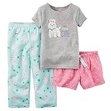 Carter's Little Girls' 3-Piece Cotton & Jersey Pajamas Set
