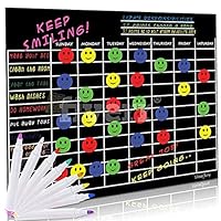 Magnetic Responsibility Chart Dry Erase Board 13" X 16" with Marker. Chore Chart/Reward Chart