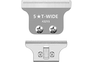 MANXRTOD 2215 Replacement T Wide Blades for Wahl 5 Star Detailer Li Trimmer 8081 and 8171 - Adjustable Stainless-steel Zero-Gap Trimmer Blade, Silver