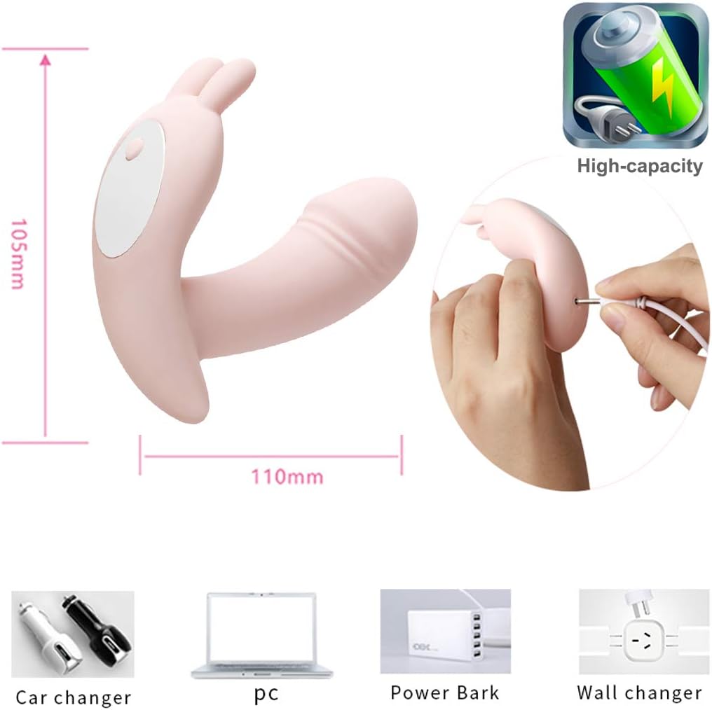 hahain 10 Powerful Vibration Wireless Remote Control Vibrating massge Relax Tool,Mini Wearable Portable Massaging Device Wateproof USB Rechargeable Intelligent Heating Vibrate Toy for Women Tshit