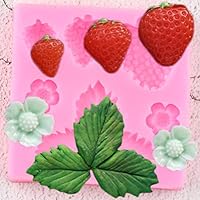 1pc 3D Strawberry and Flowers Silicone Mold for DIY Chocolate Gum Paste Handmade Ice Cream Crystal Cupcake Cake Topper Decor Ice Cube Candy Jelly Shots Fondant Mold Pudding Soap Mould Desserts