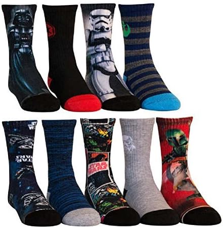 Kids Characters Socks, Disney Princess, Frozen , Star Wars, Avengers 9- Pairs (Medium, Star Wars)