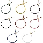 UNICRAFTALE 8Pcs 8 Colors Slider Bracelets Adjustable Bracelet Chains Nylon Cord Chain Link Bracelets with Gold Metal Cord End Nylon Twist Cords Bracelet Makings for DIY Jewelry Making