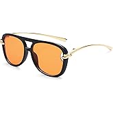 VANLINKER Trendy Square Aviator Sunglasses for Women Men Retro 70s Oversized Aviators Shades VL9910