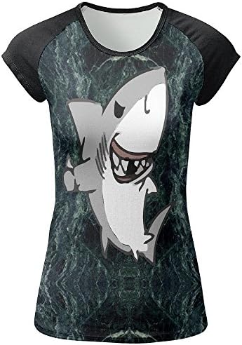 XIUARROWXIU Women's T-Shirt Little Shark Casual Crew Short Sleeve Tees