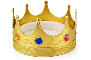 Adorox Gold Royal King Plastic Crown Prince Costume Accessory