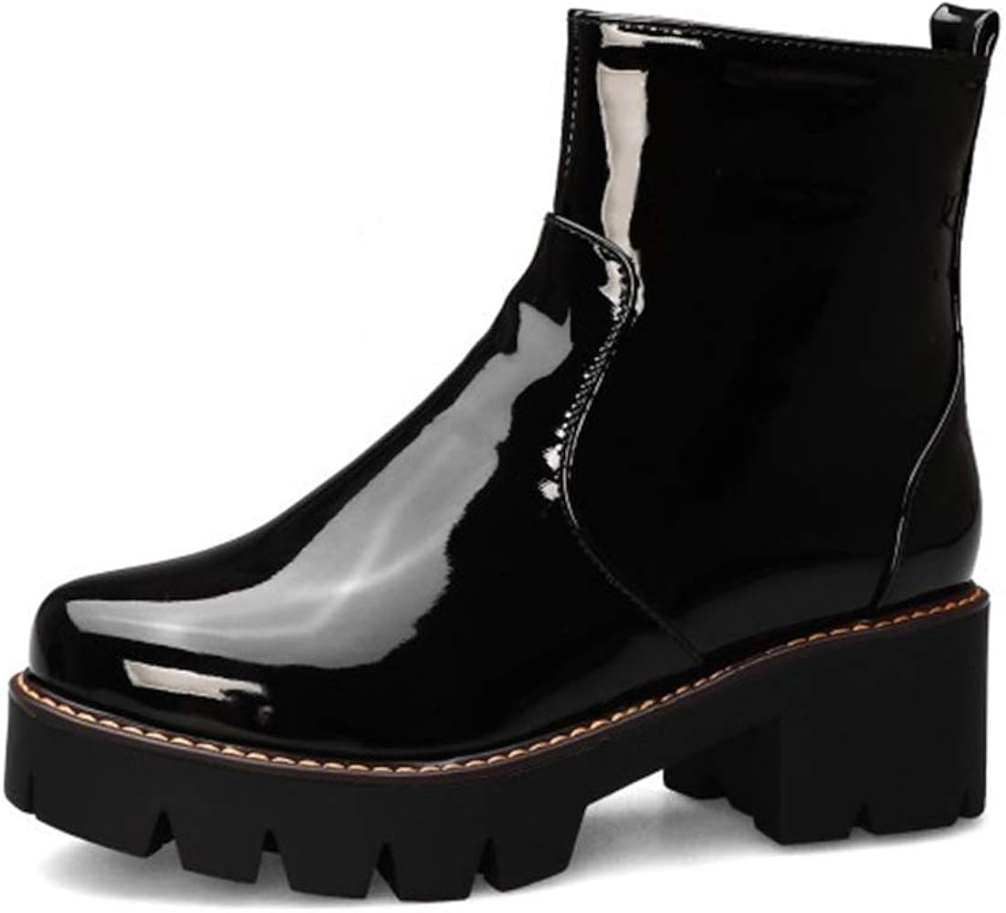 short patent leather boots